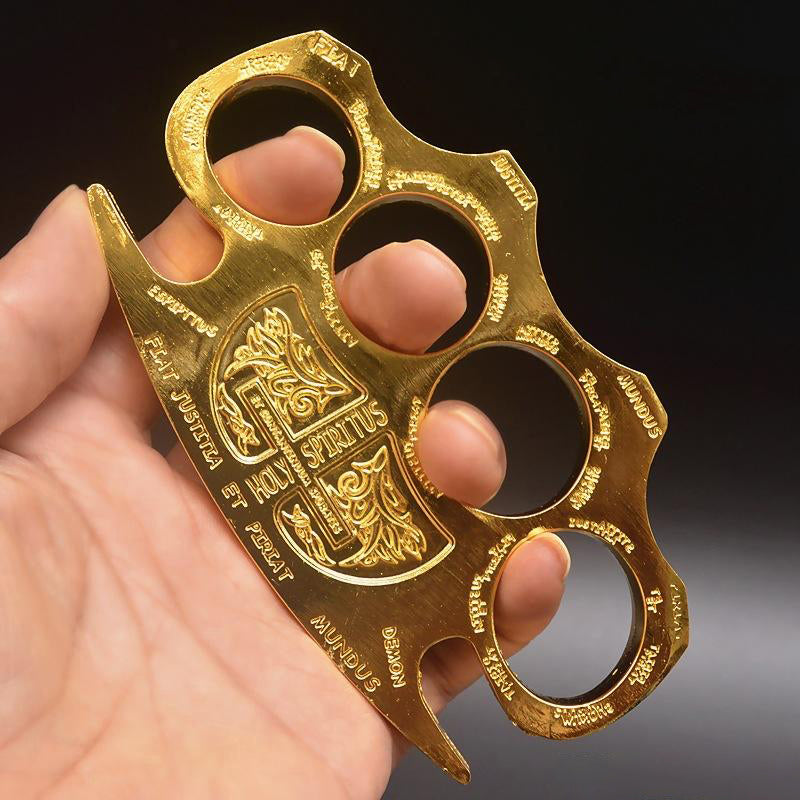 Warrior-Thickened Hard Brass Knuckle Duster Boxing Defense EDC