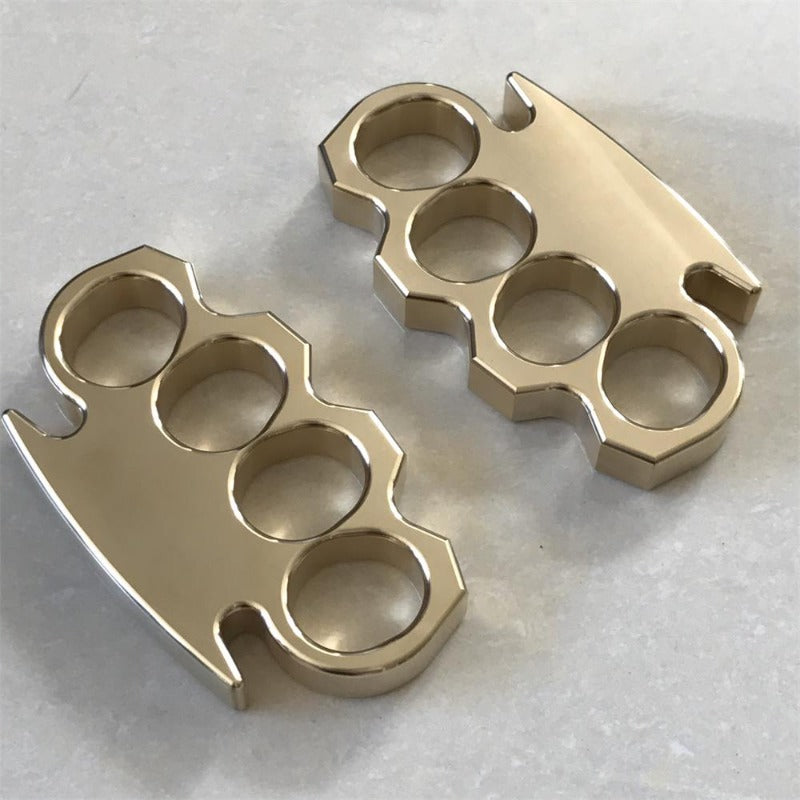 Tempestades-Solid Brass Knuckle Duster Punho Fivela Segurança Externa EDC