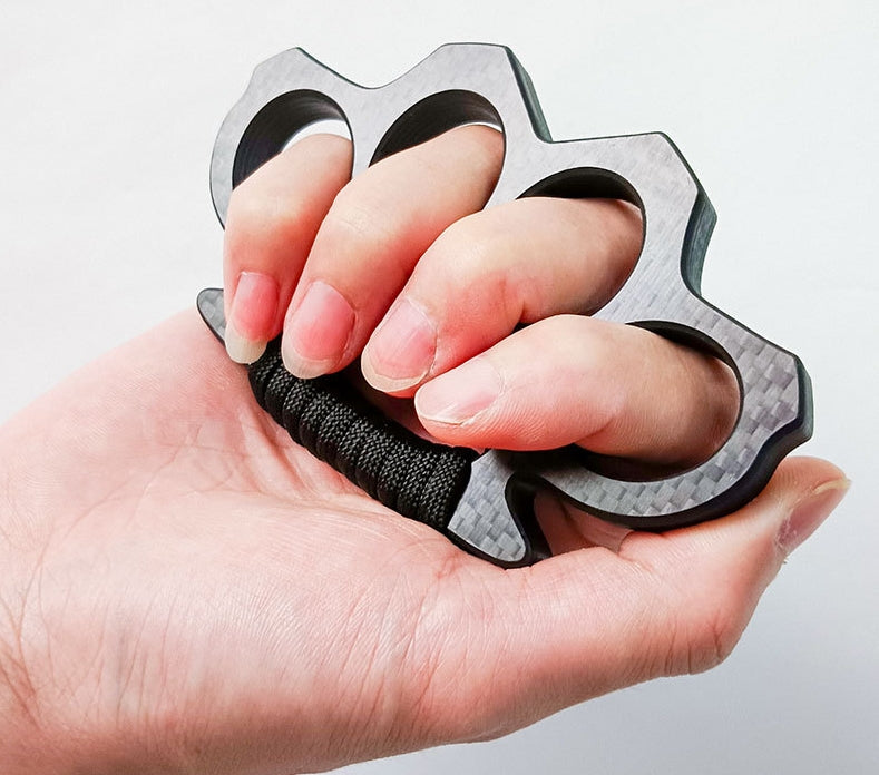 Knuckle Duster de fibra de carbono rígido multiestilo autodefesa