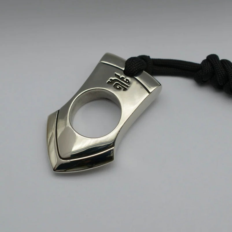 Glossy Brass One Finger Knuckles Keychain EDC Pendant