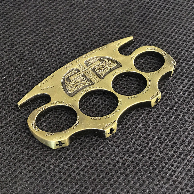 Warrior-Thickened Hard Brass Knuckle Duster Boxing Defense EDC