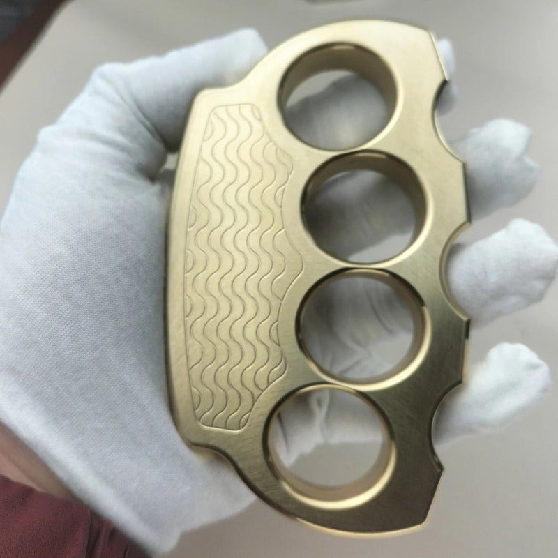Lucky Fan-Hard Solid Pure Brass Knuckle Duster Defesa EDC