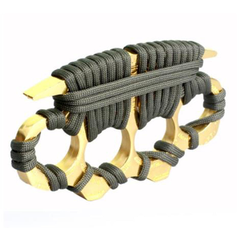 Warrior-With Rope Thickened Brass Knuckle Duster Self Defense