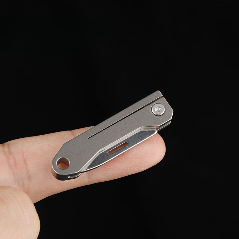 Titanium Portable Mini Folding Knife Keychain EDC