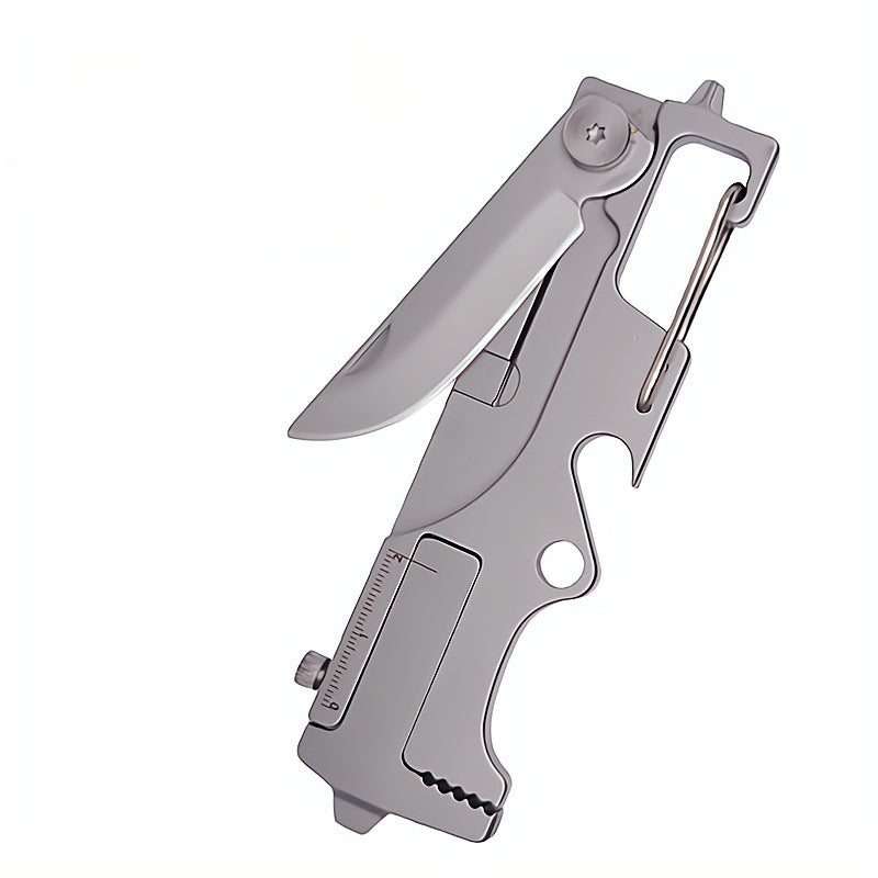 Stainless Steel Multi Tool Mini Knife Beer Opener Keychain Pendant EDC