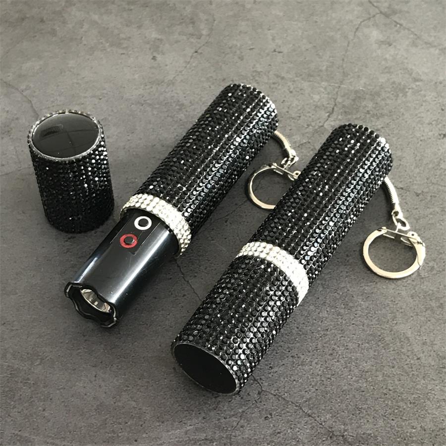 Diamond Veneer Design Pocket Flashlight Stun Gun Self Defense EDC