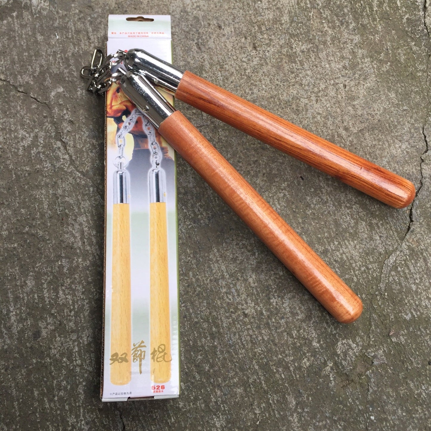 Nunchaku Manico in legno Arti marziali Pratica Difesa EDC Strumenti