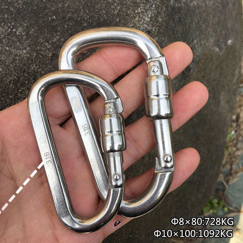 316 Stainless Steel GripLock D-Rig Heavy-Duty Climbing & Haulage Clip