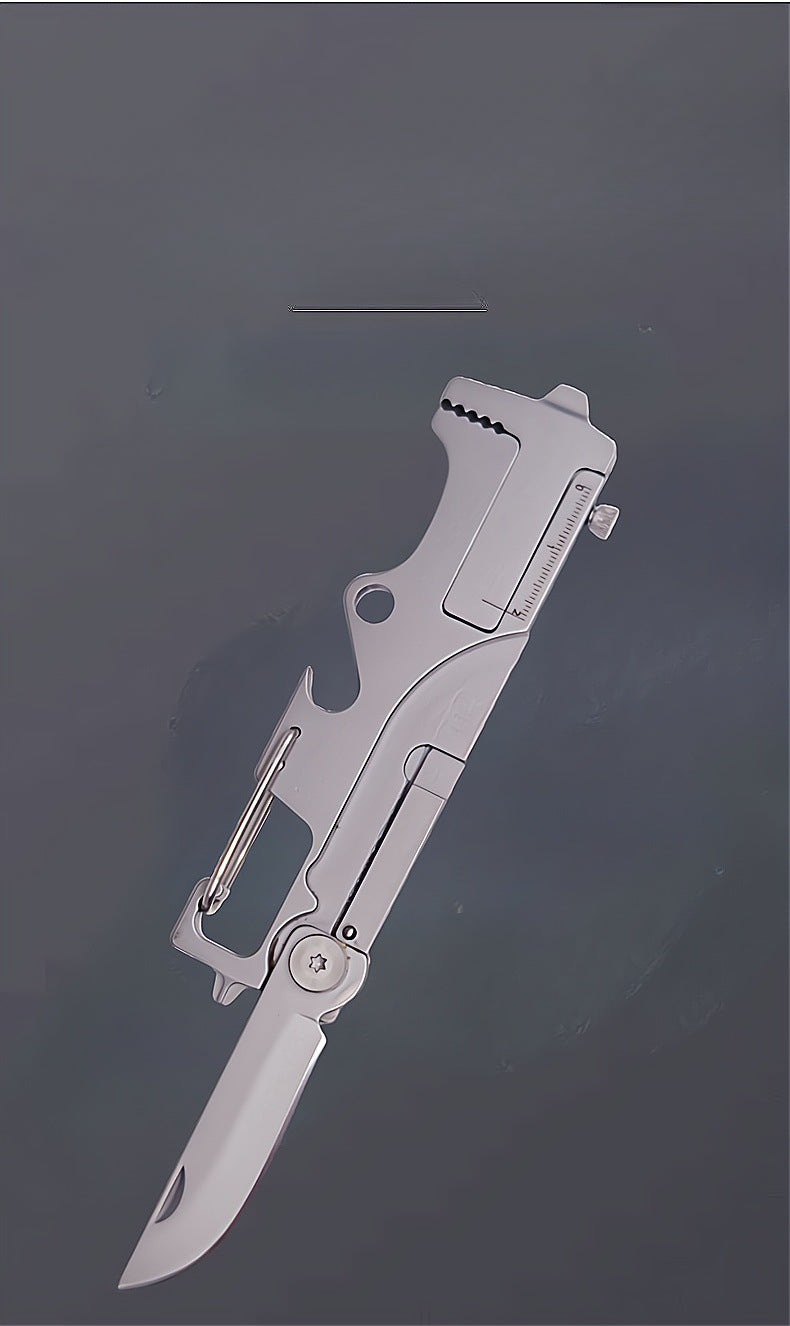 Stainless Steel Multi Tool Mini Knife Beer Opener Keychain Pendant EDC