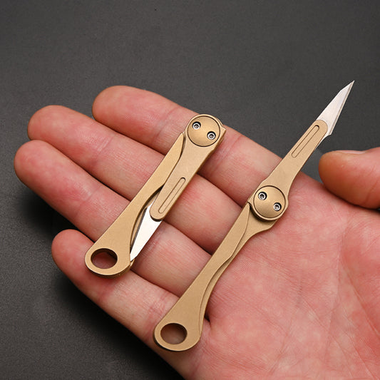 Brass 59 Copper Mini Blade Folding Knife Pendant EDC