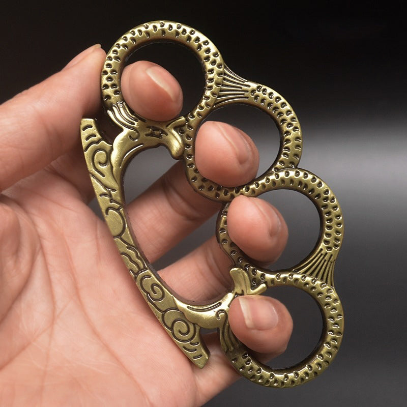 Dragon Pattern-brass Knuckle Duster Window Breaker EDC Self Defense