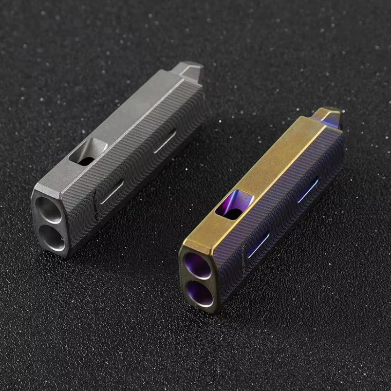 Novo tubo duplo de liga de titânio com apito de áudio alto e som explosivo