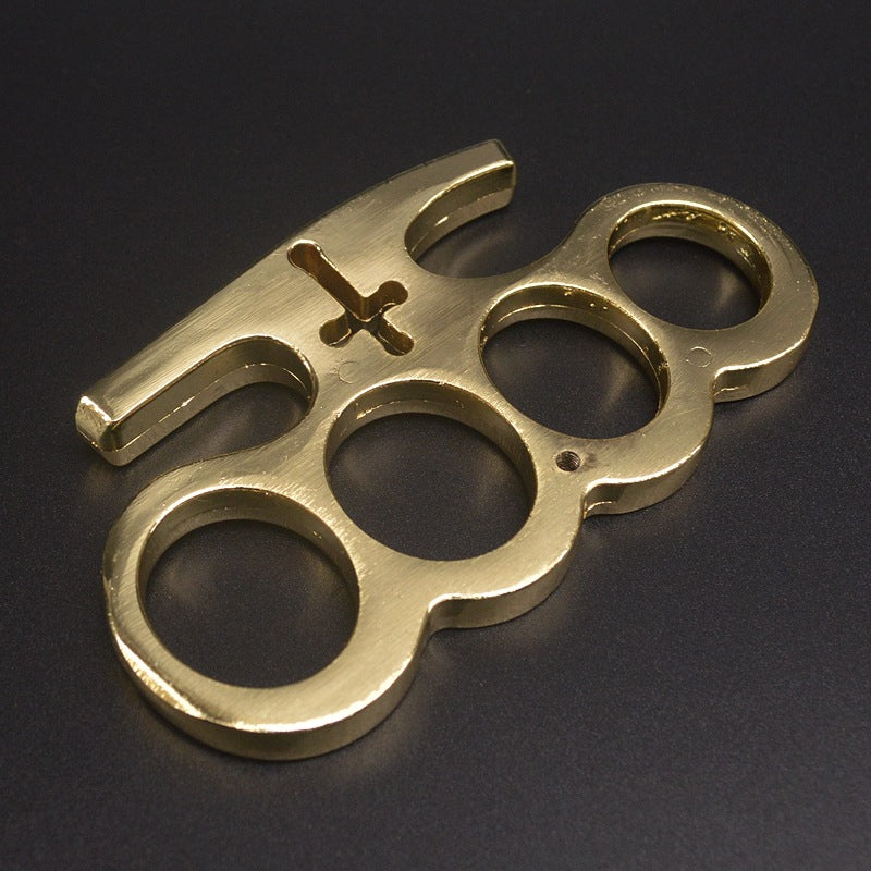 Cross-brass Knuckle Duster Four-finger Ring EDC Self Defense