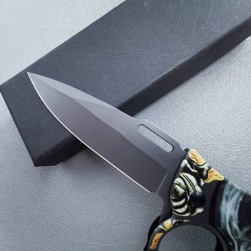 Motivi Knuckle Duster Manico in legno Coltello pieghevole Difesa EDC