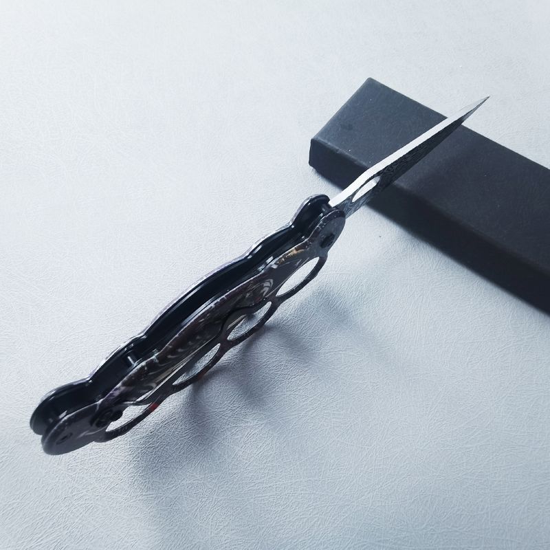 Legal 3D Impresso Knuckle Folding Knife EDC Ferramenta Facas de Autodefesa