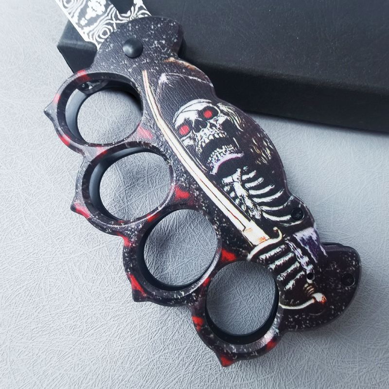 Legal 3D Impresso Knuckle Folding Knife EDC Ferramenta Facas de Autodefesa