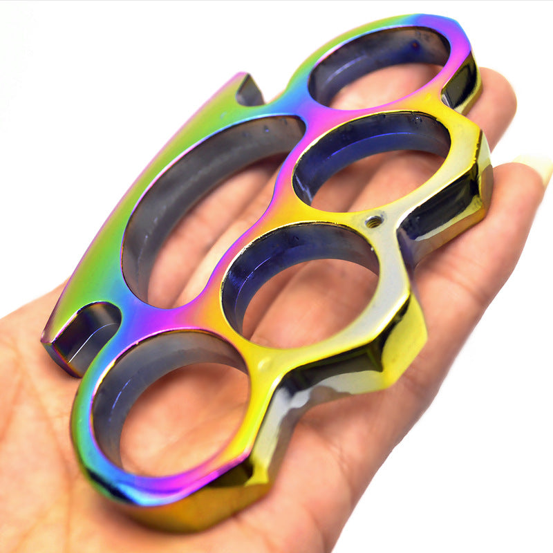 FulColor-brass Knuckle Duster Homens Mulheres Outdoor Defense Tool EDC