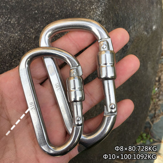 316 Stainless Steel GripLock D-Rig Heavy-Duty Climbing & Haulage Clip