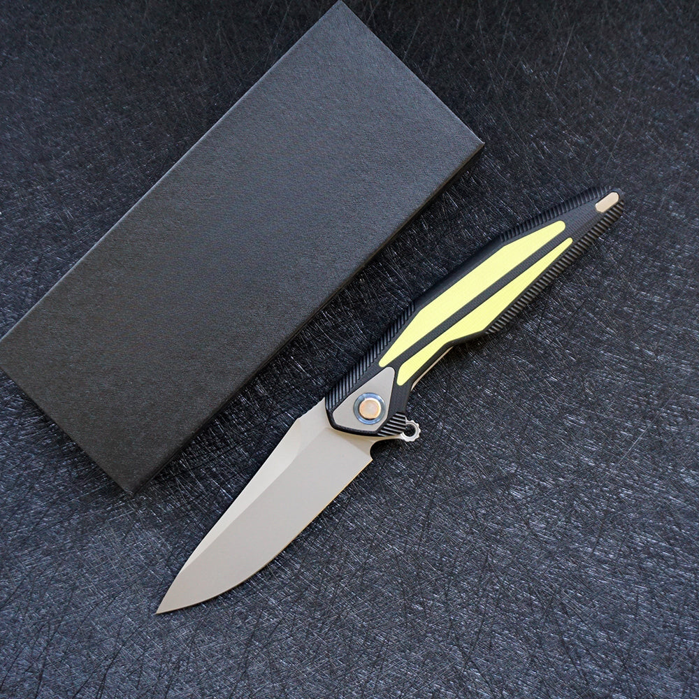 154 Steel G10 Chromatic Handle  Folding Camp Pocket Knife