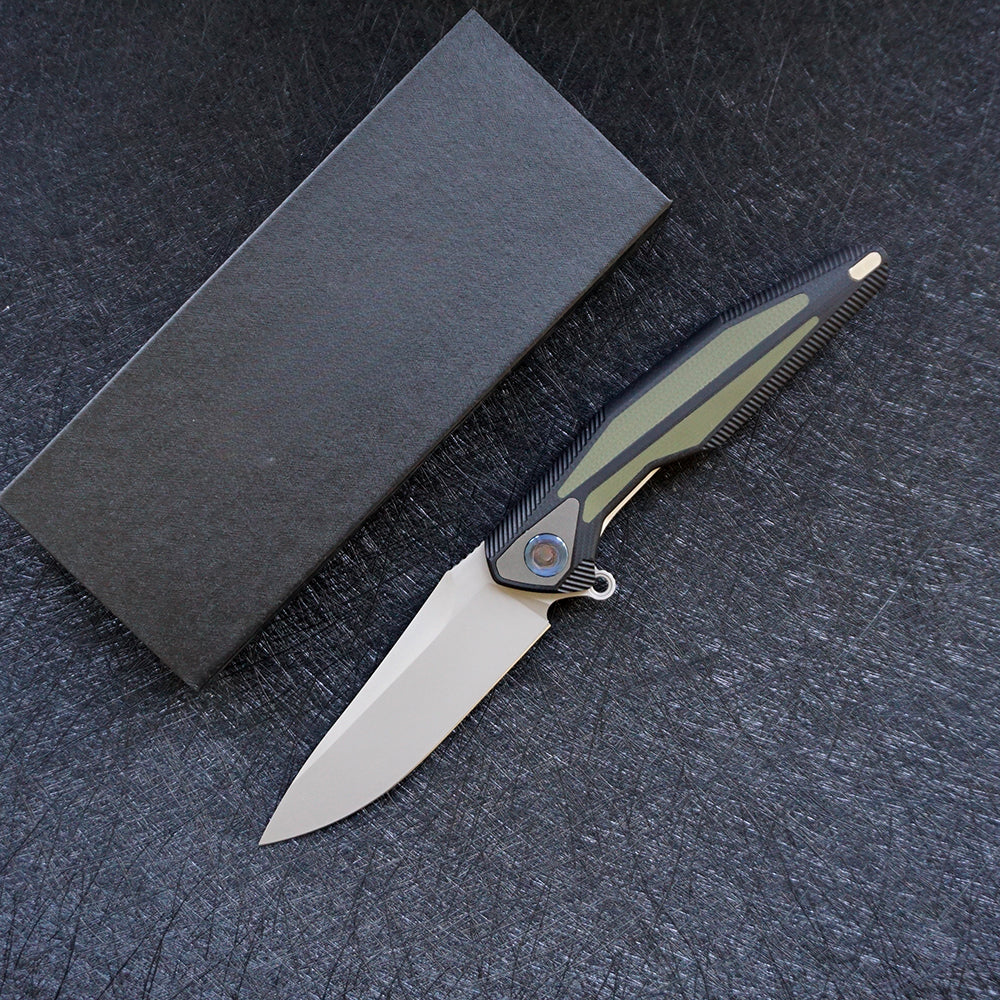154 Steel G10 Chromatic Handle  Folding Camp Pocket Knife
