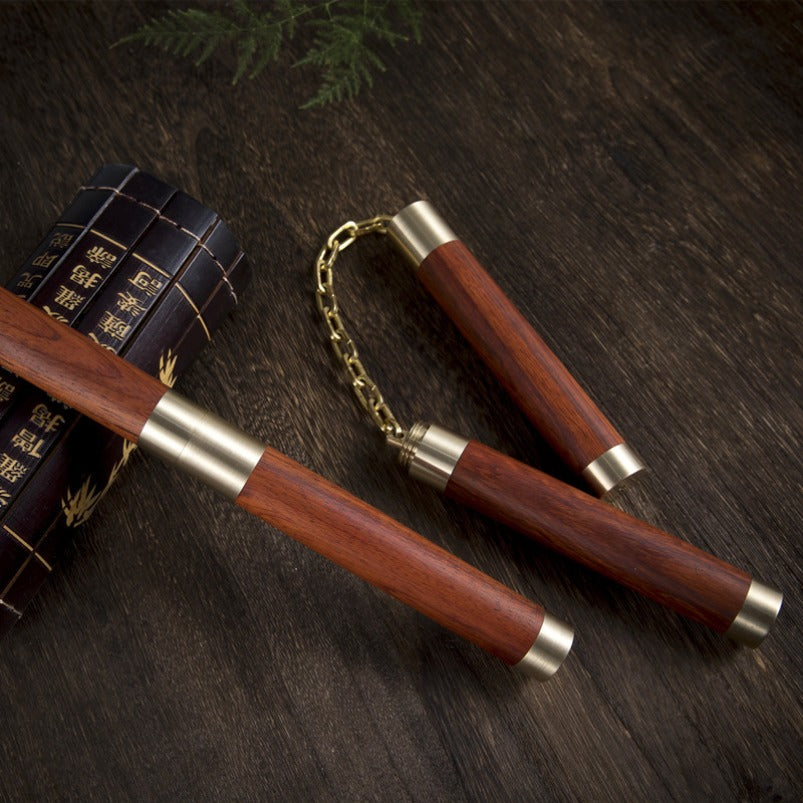 Rosewood Collection Edition Nunchaku Two-in-One Portable Martial Arts EDC