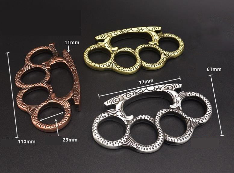 Dragon Pattern-brass Knuckle Duster Window Breaker EDC Self Defense