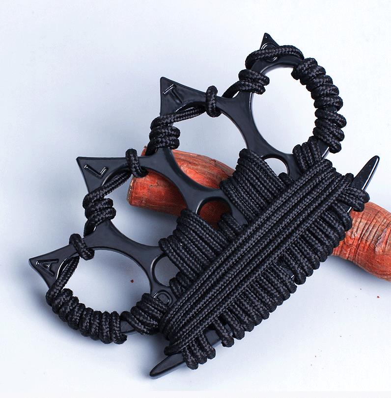 Hard Ride-Umbrella Rope Brass Knuckle Duster Finger Spiked EDC