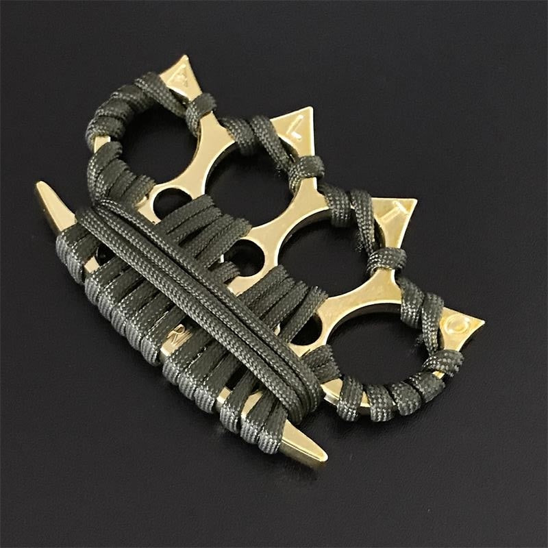 Hard Ride-Umbrella Rope Brass Knuckle Duster Finger Spiked EDC