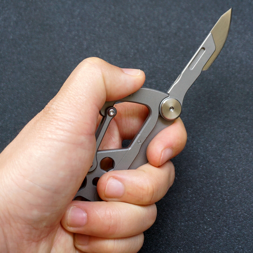 Titanium Multi-Tool Keychain Knife Bottle Wrench Opener