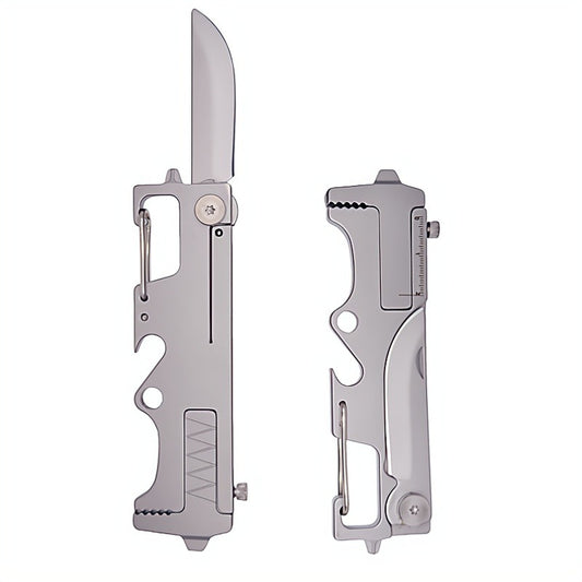 Stainless Steel Multi Tool Mini Knife Beer Opener Keychain Pendant EDC