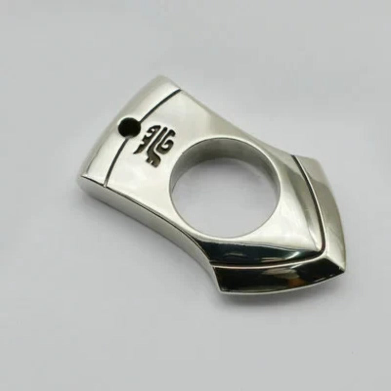 Glossy Brass One Finger Knuckles Keychain EDC Pendant