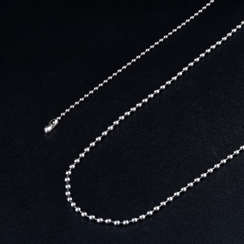 Titanium Alloy Bead Necklace Anti-Rust