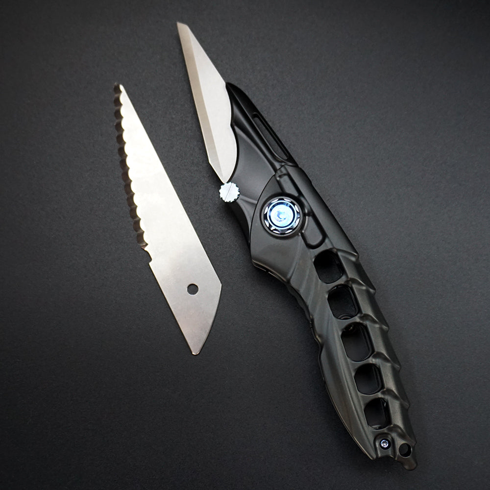 Titanium Alloy Keel Shaped Folding Knife Replaceable Blade EDC