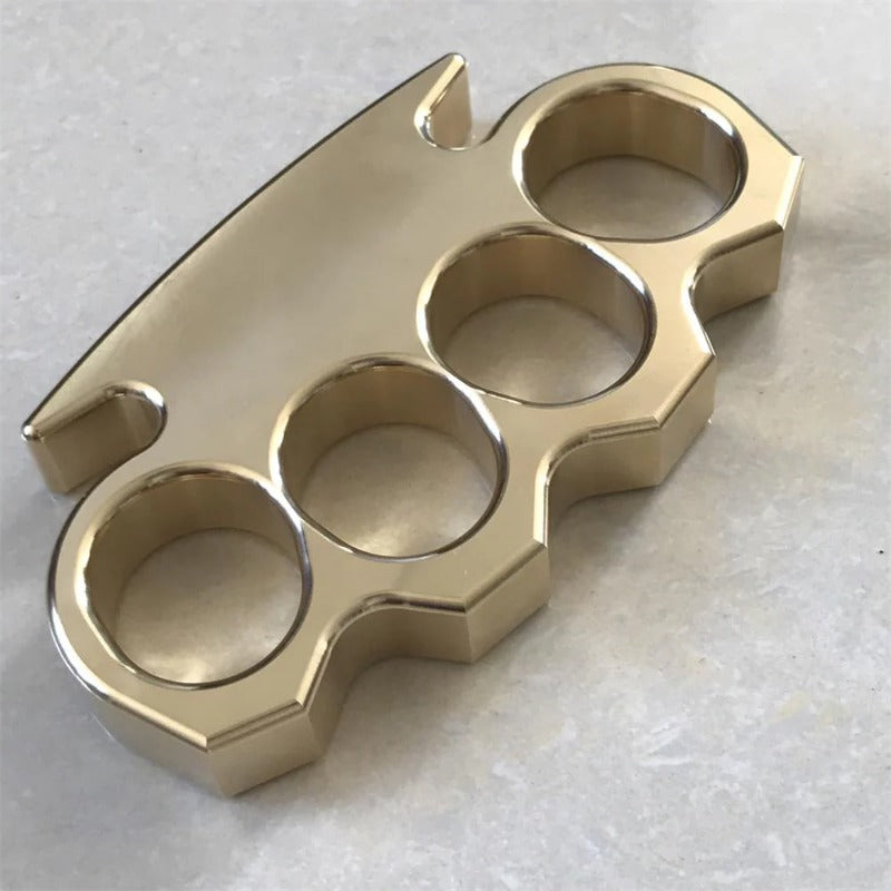 Tempestades-Solid Brass Knuckle Duster Punho Fivela Segurança Externa EDC