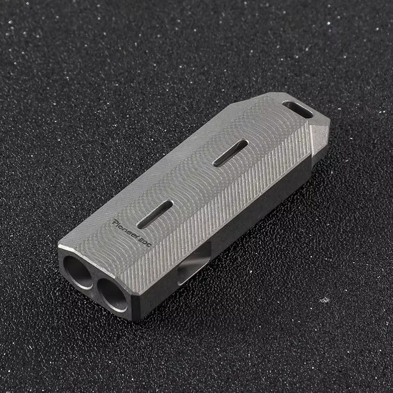 Novo tubo duplo de liga de titânio com apito de áudio alto e som explosivo