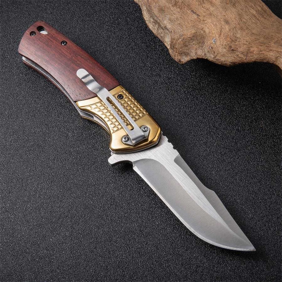 Wilderness Defense Wooden Handle Folding Knife