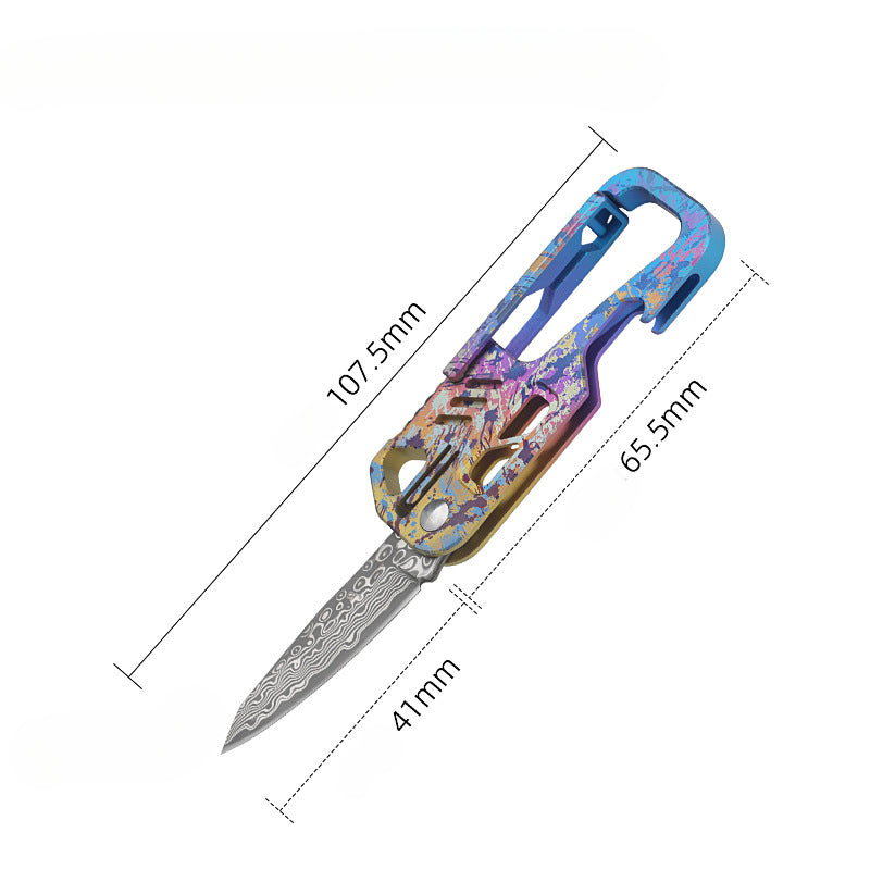 Titanium Compact High End Mens Mini Knife Colorful Key