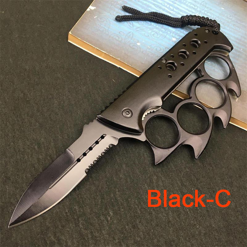 Folding Knife Knuckle Duster Outdoor Hunting Protective Gear