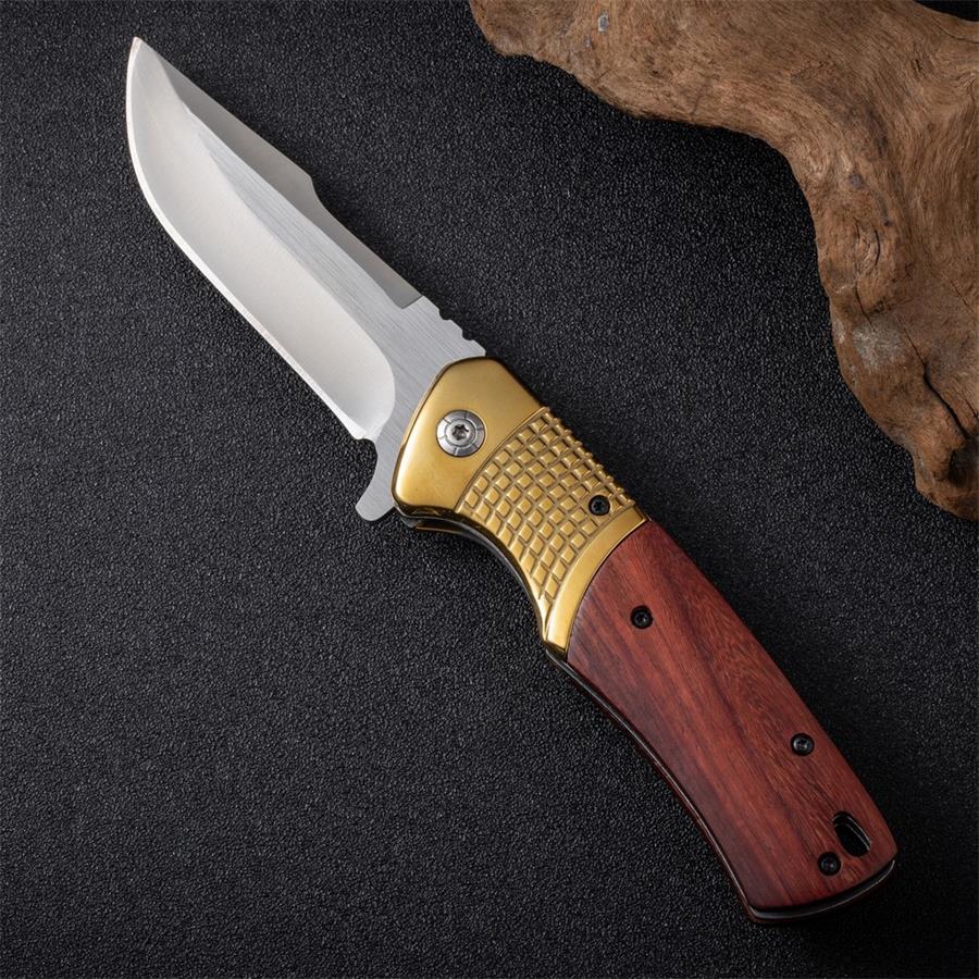 Wilderness Defense Wooden Handle Folding Knife