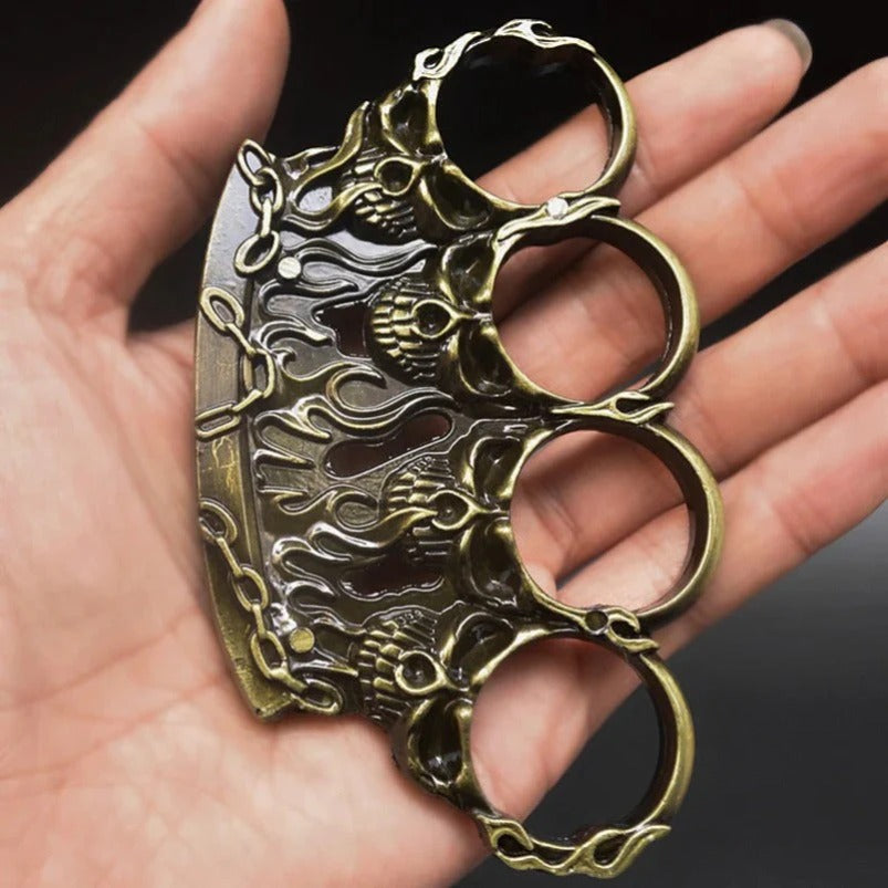 Fire Skull Zinc Alloy Knuckle Duster EDC