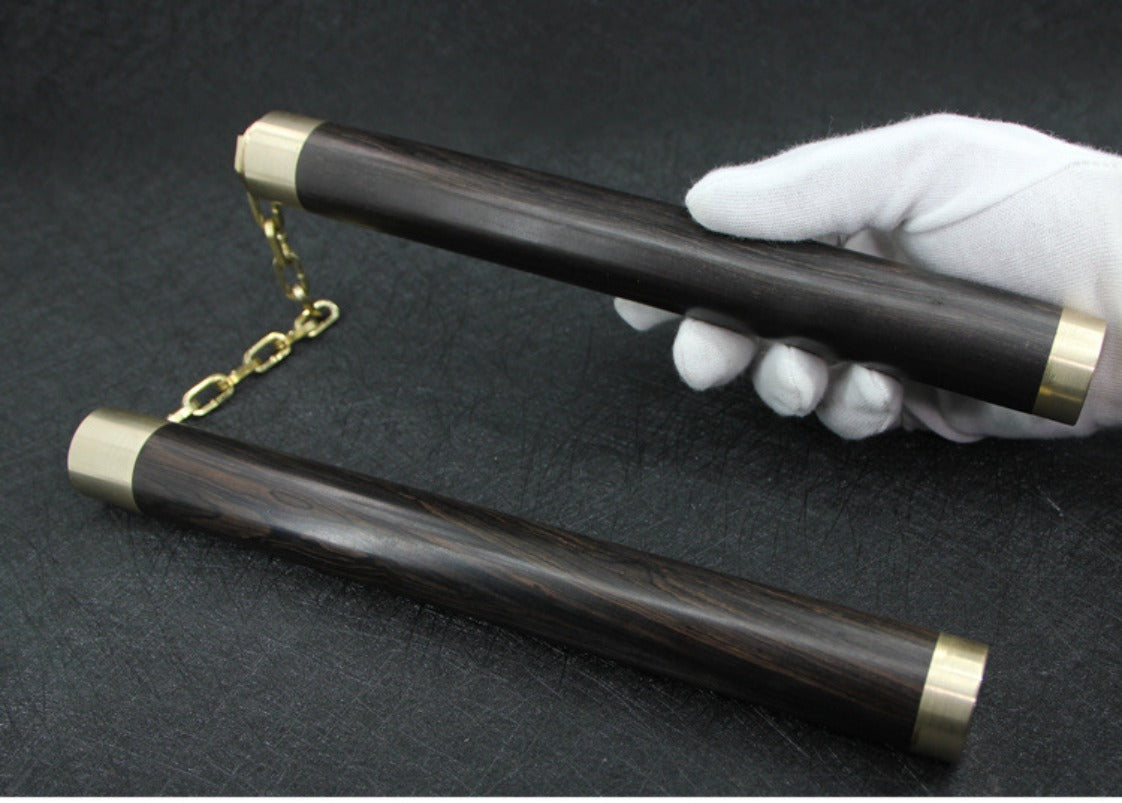 Handcrafted Brass Ebony Dual Section Martial Arts Stick EDC