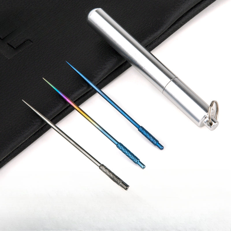 Tito Titanium Alloy Toothpick Pure Titanium Portable Self-Defense
