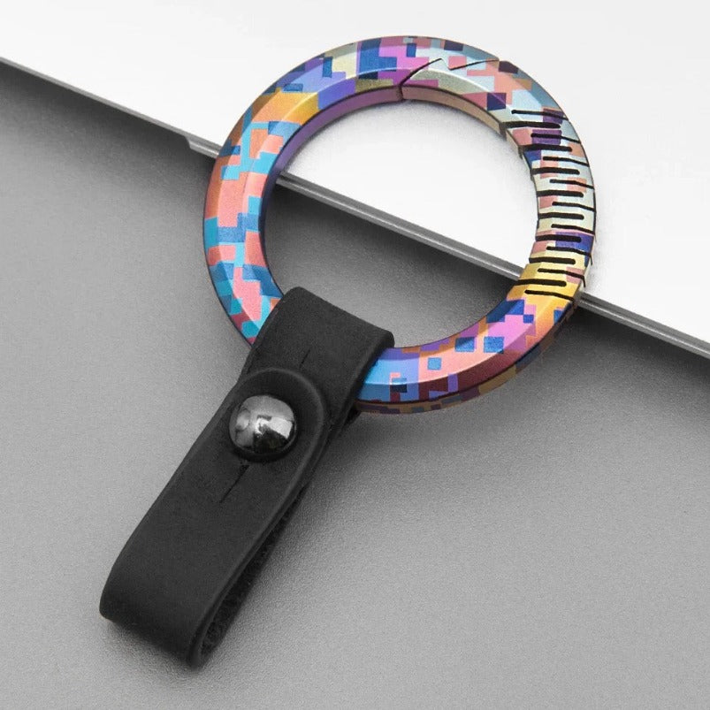 Color Mosaic Fashion Titanium Keychain