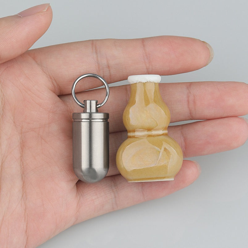 Titanium Alloy Waterproof Bin Portable Pill Key Chain
