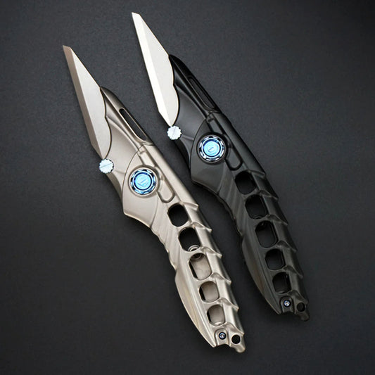 Titanium Alloy Keel Shaped Folding Knife Replaceable Blade EDC