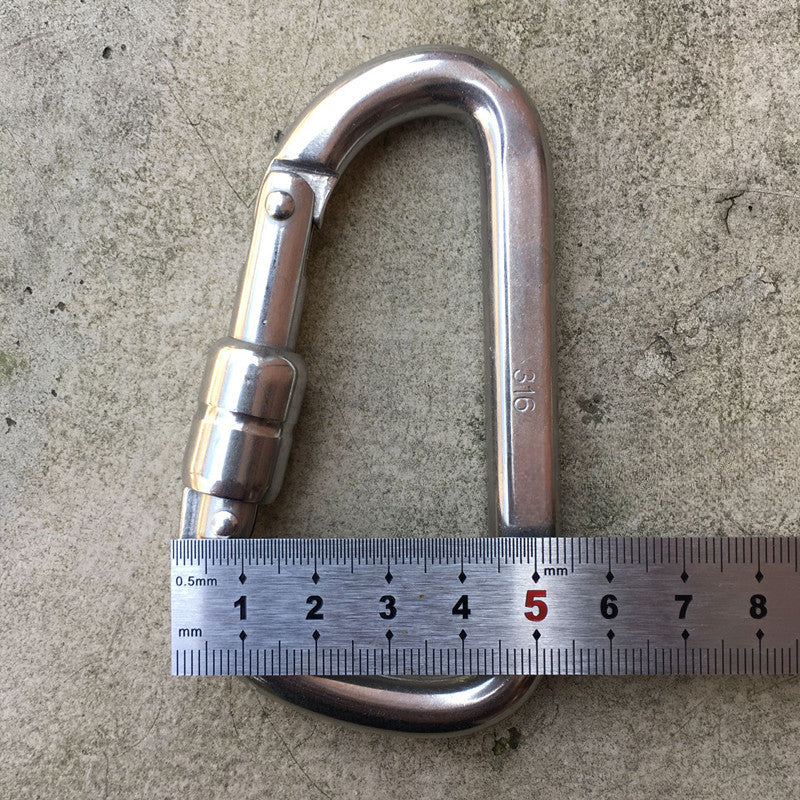 316 Stainless Steel GripLock D-Rig Heavy-Duty Climbing & Haulage Clip