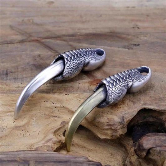 Collana con ciondolo artiglio di lupo retrò Strumenti di difesa EDC