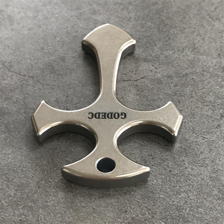 GODEDC Titanium Cross Knuckle Necklace Decoration Pendant EDC