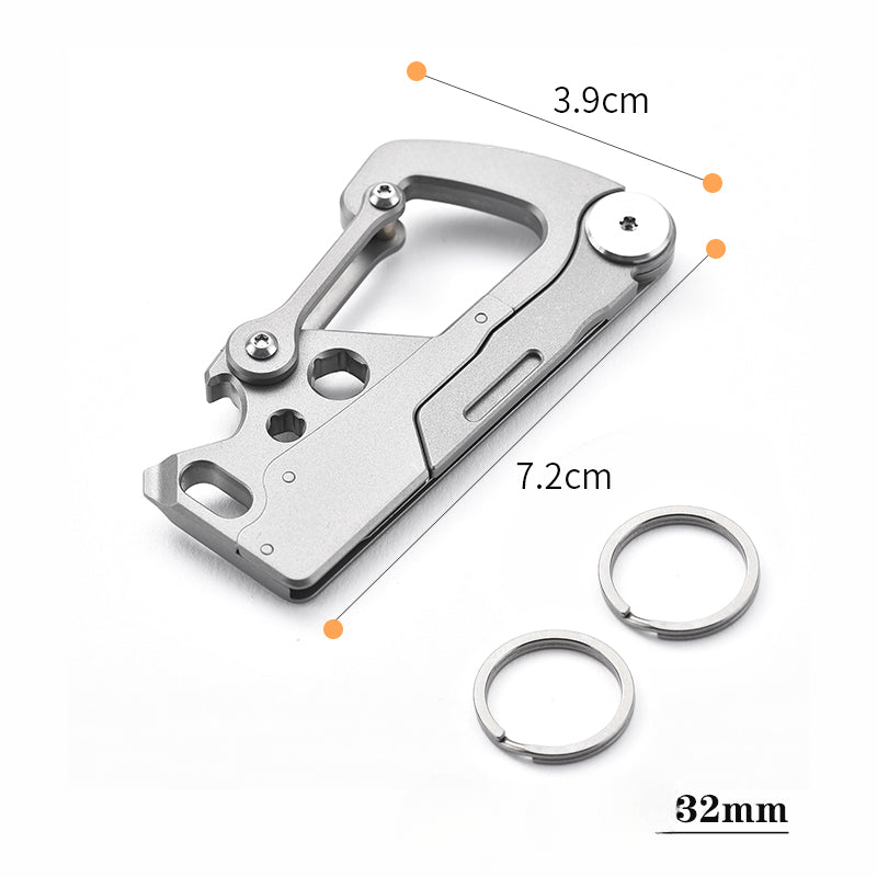 Titanium Multi-Tool Keychain Knife Bottle Wrench Opener