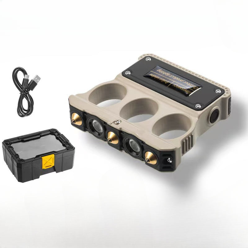 Zinc Alloy Knuckle Duster Flashlight Safety Hammer EDC